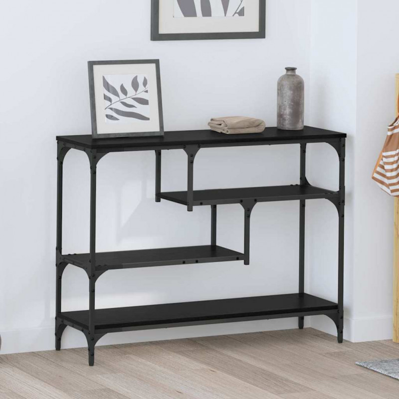 Konsola Czarny Dąb 100 x 30 x 75 cm Materiał drewnopochodny