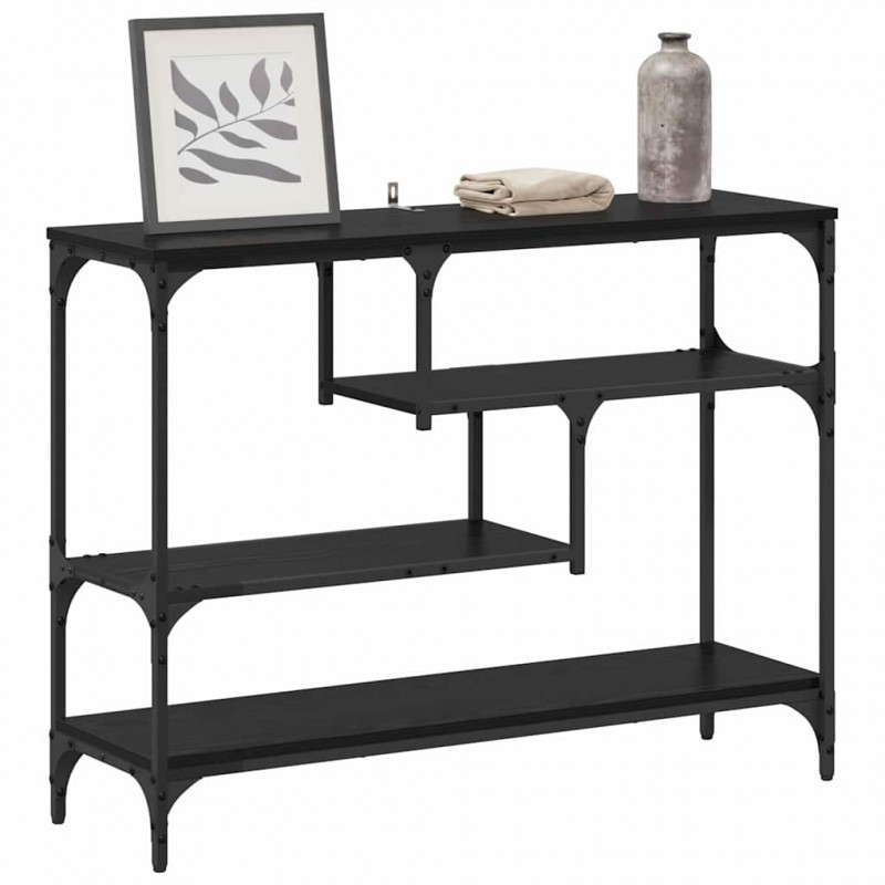 Konsola Czarny Dąb 100 x 30 x 75 cm Materiał drewnopochodny