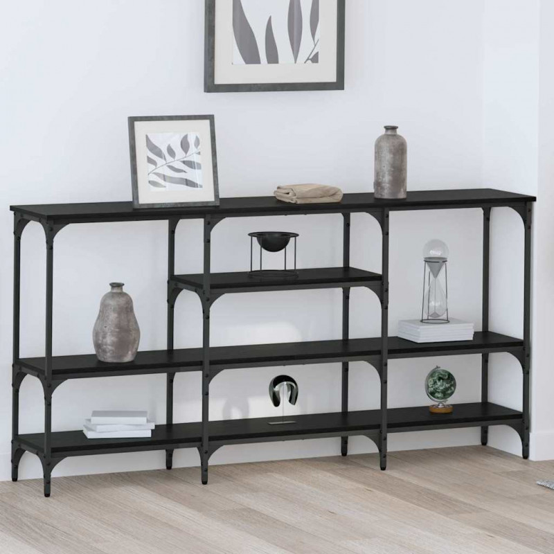 Konsola Czarny dąb 160 x 29 x 80 cm Materiał drewnopochodny