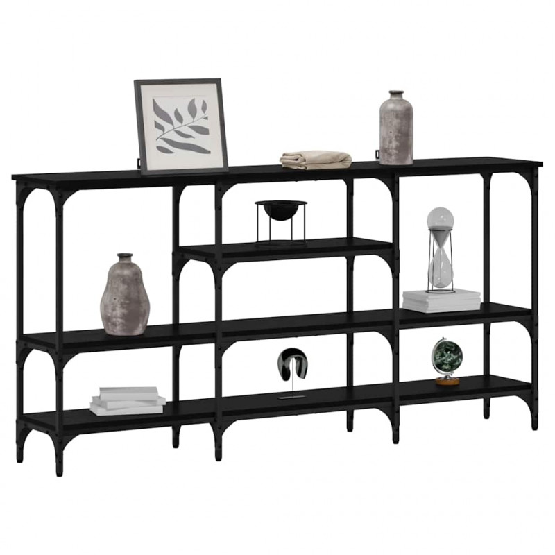 Konsola Czarny dąb 160 x 29 x 80 cm Materiał drewnopochodny