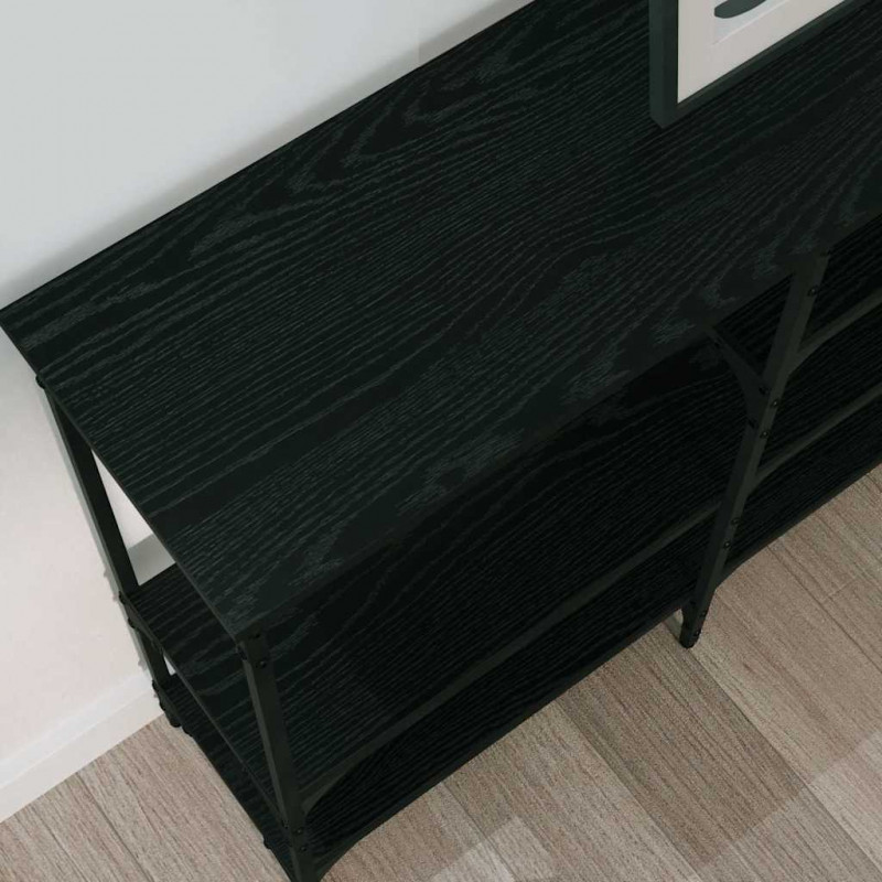 Konsola Czarny dąb 160 x 29 x 80 cm Materiał drewnopochodny
