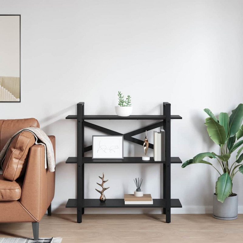 Półka na książki Czarny Dąb 100 x 33,5 x 102 cm