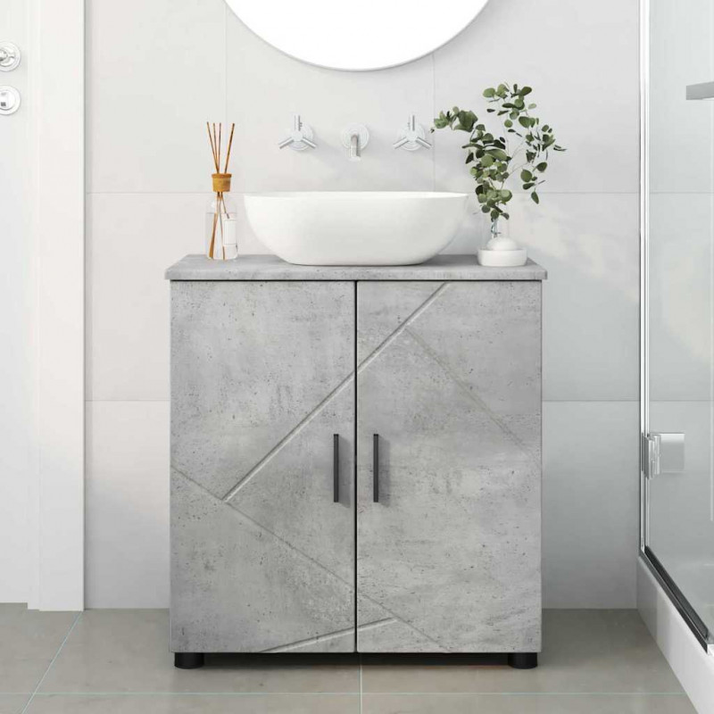 Szafka Łazienkowa z drzwiami Betonowy szary 61 x 35 x 64 cm