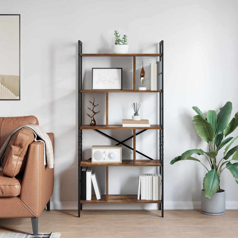 Półka na książki Dąb wędzony 75 x 30 x 156 cm