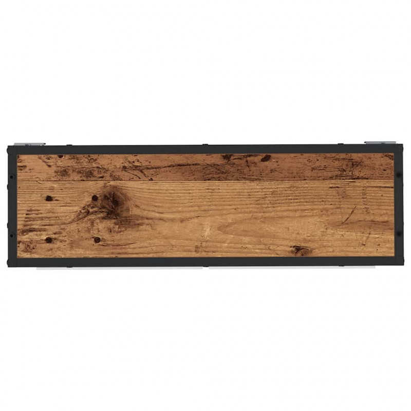 Półka ścienna z półką z drzwiami Stare drewno 65 x 20 x 60 cm