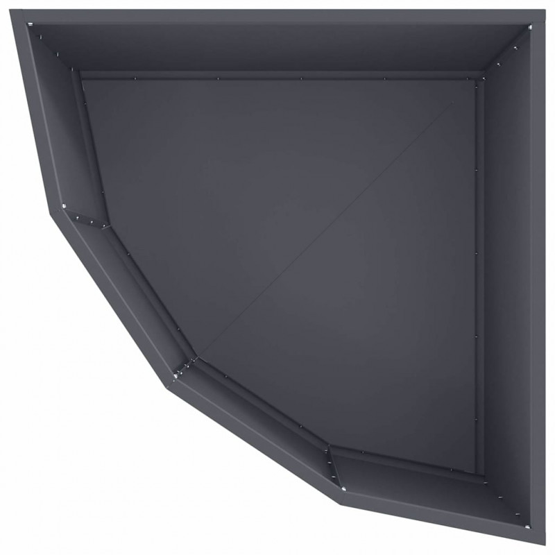 Doniczka Różnorożna Antracyt 60 x 60 x 35 cm Stal