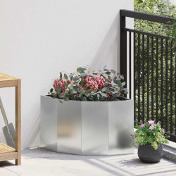 Doniczka Różnorożna Srebrny 45 x 45 x 35 cm Stal galwanizowana