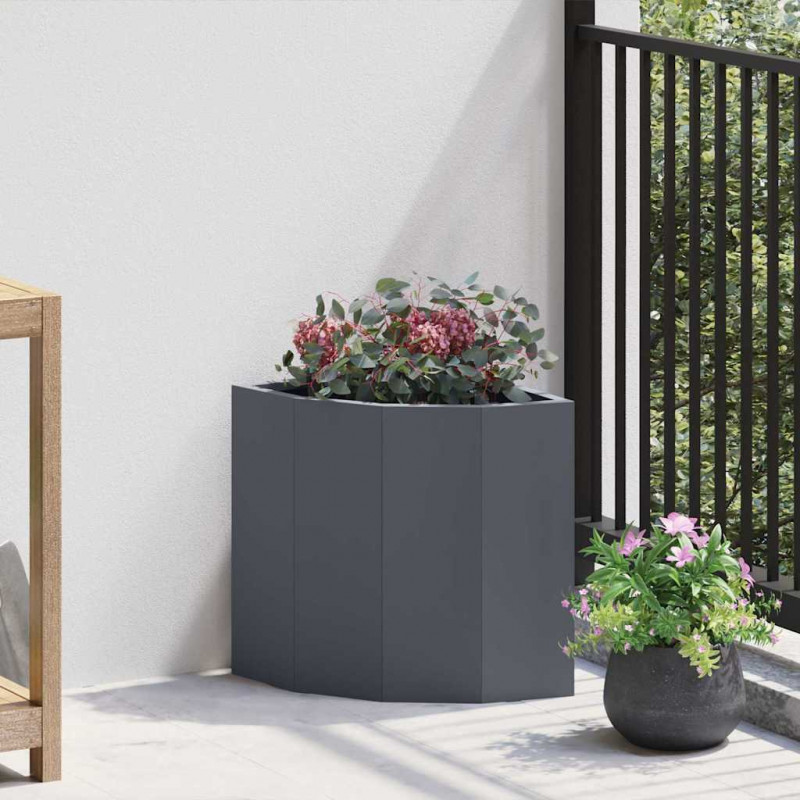 Doniczka Różnorożna Antracyt 30 x 30 x 35 cm Stal