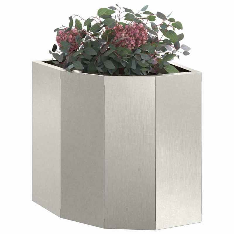 Doniczka Różnorożna Srebrny 30 x 30 x 35 cm stal nierdzewna
