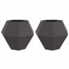 Donica 2 pcs Czarny 100 x 100 x 80 cm Stal