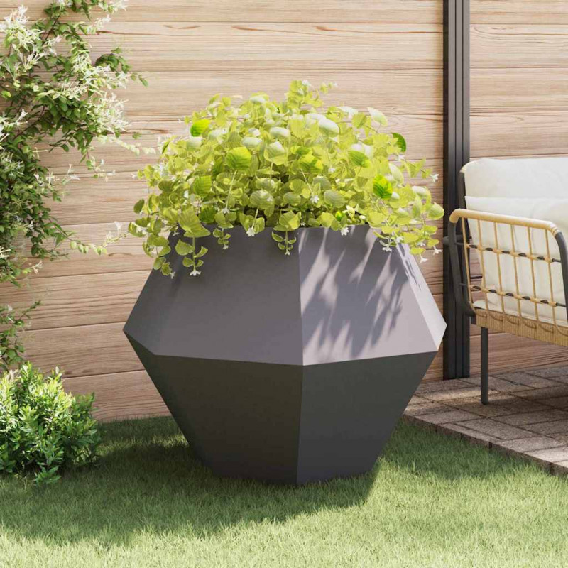Donica 2 pcs Czarny 100 x 100 x 80 cm Stal