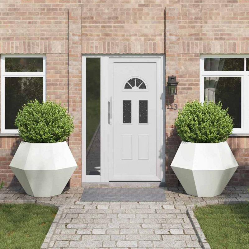 Donica 2 pcs Biały 100 x 100 x 80 cm Stal