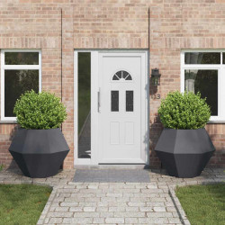 Donica 2 pcs Antracyt 100 x 100 x 80 cm Stal