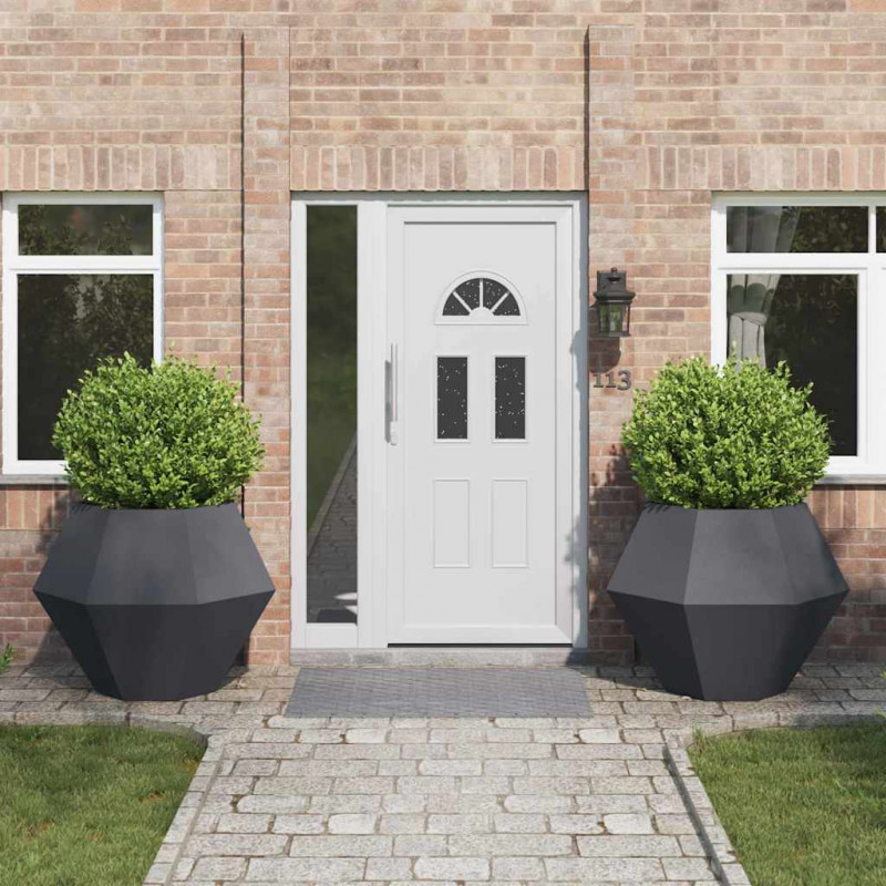 Donica 2 pcs Antracyt 100 x 100 x 80 cm Stal