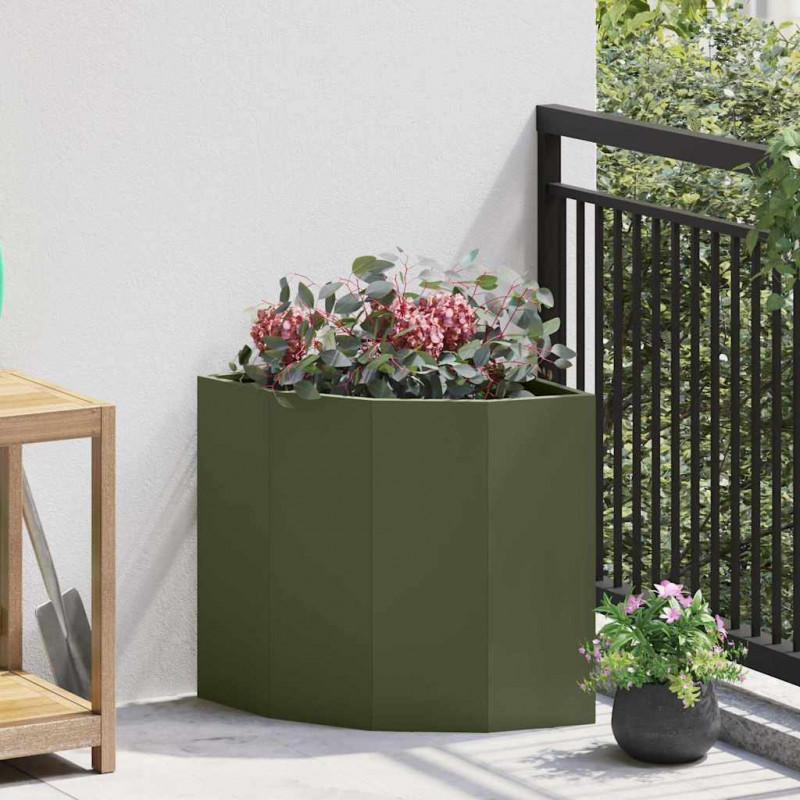 Doniczka Różnorożna oliwkowy 45 x 45 x 50 cm Stal