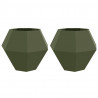 Donica 2 pcs Zielony oliwkowy 100 x 100 x 80 cm Stal