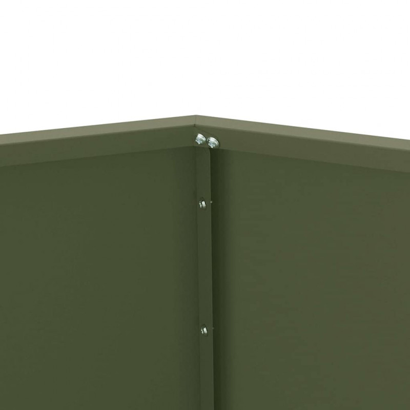 Donica 2 pcs Zielony oliwkowy 100 x 100 x 80 cm Stal