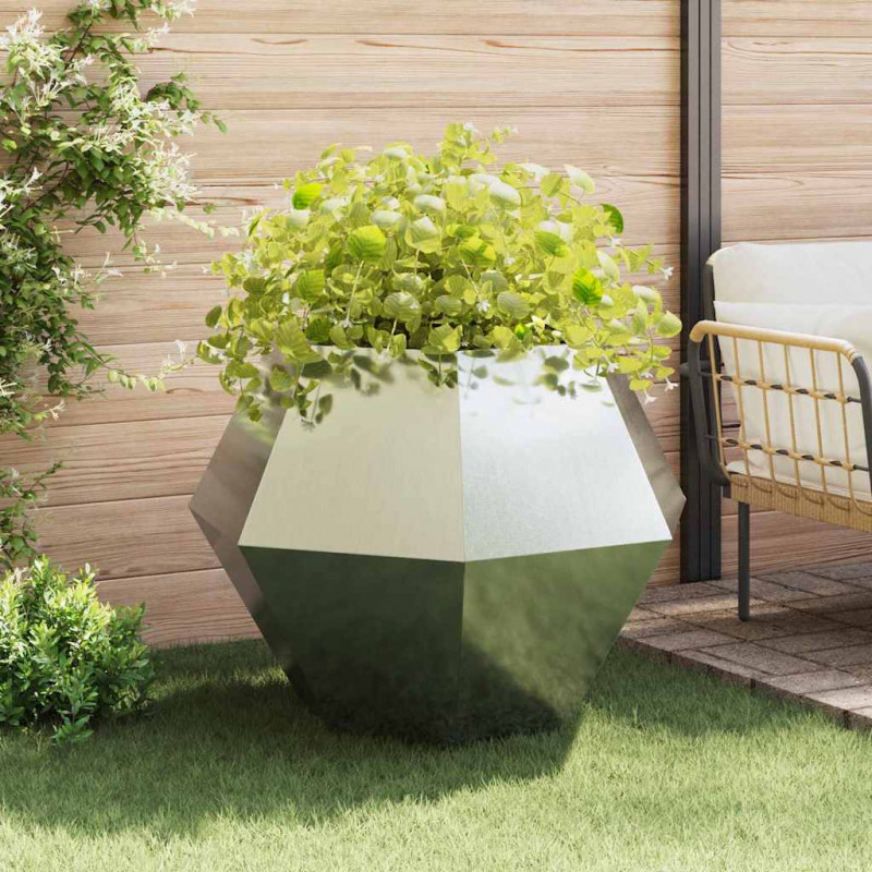 Donica 2 pcs Srebrny 100 x 100 x 80 cm Stal Galwanizowana