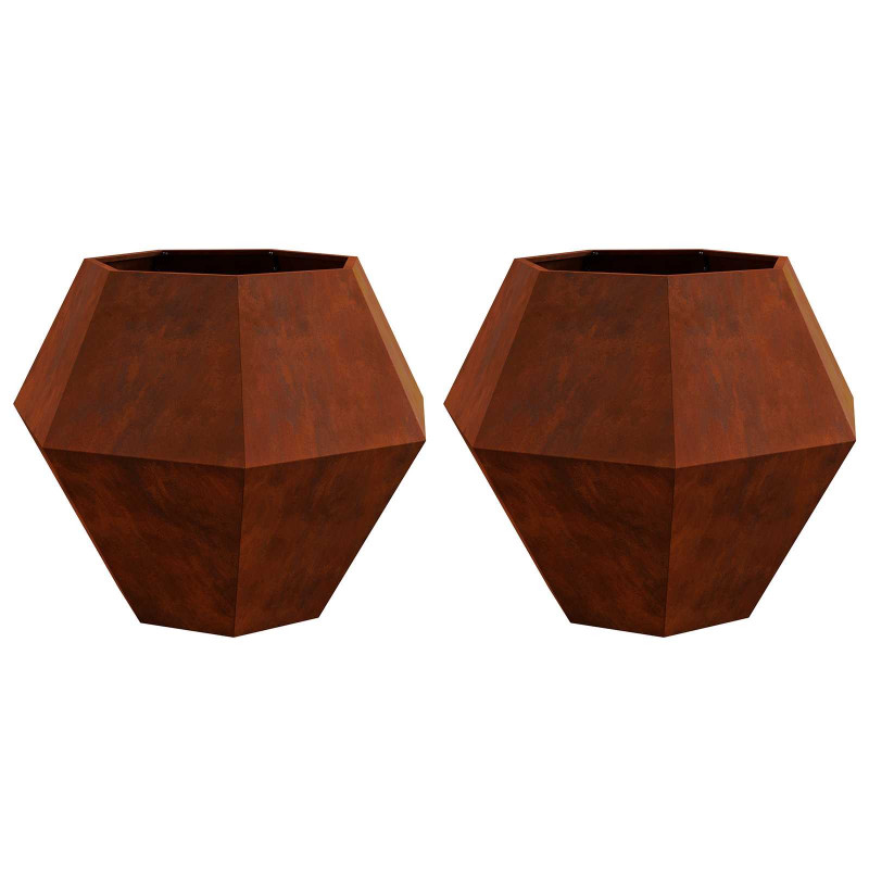 Donica 2 pcs Rdzawy 100 x 100 x 80 cm