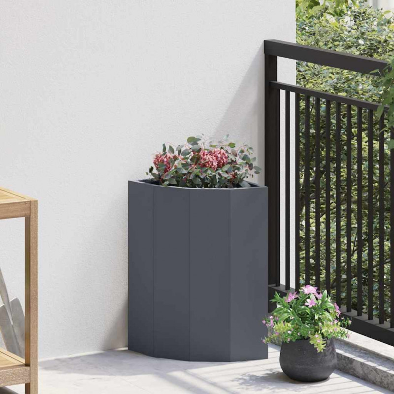 Doniczka Różnorożna Antracyt 30 x 30 x 50 cm Stal