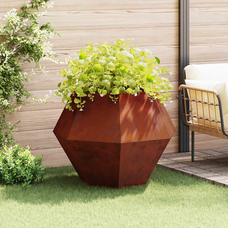 Donica 2 pcs Rdzawy 100 x 100 x 80 cm