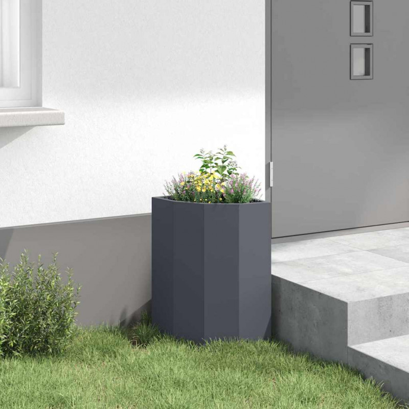 Doniczka Różnorożna Antracyt 30 x 30 x 50 cm Stal