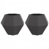 Donica 2 pcs Czarny 75 x 75 x 60 cm Stal