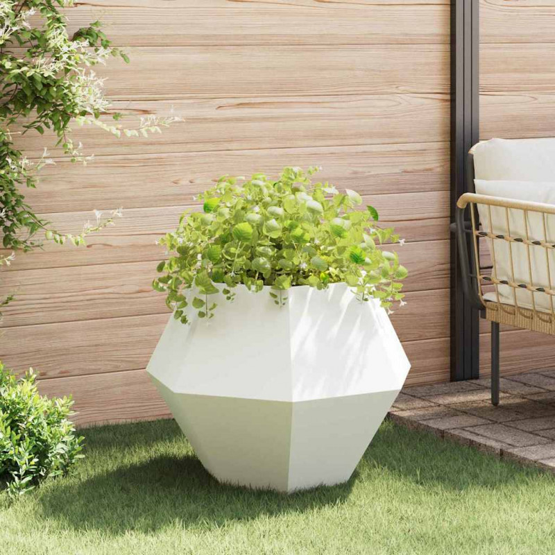 Donica 2 pcs Biały 75 x 75 x 60 cm Stal
