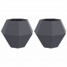 Donica 2 pcs Antracyt 75 x 75 x 60 cm Stal