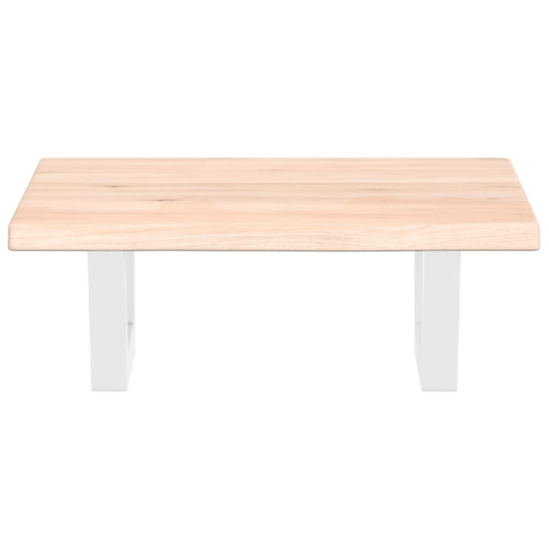 Półka ścienna pod umywalkę, stal i lite drewno dębowe