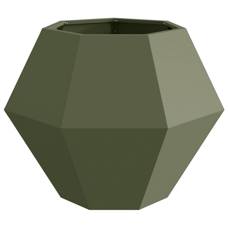 Donica Zielony oliwkowy 75 x 75 x 60 cm Stal