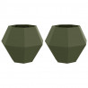 Donica 2 pcs Zielony oliwkowy 75 x 75 x 60 cm Stal