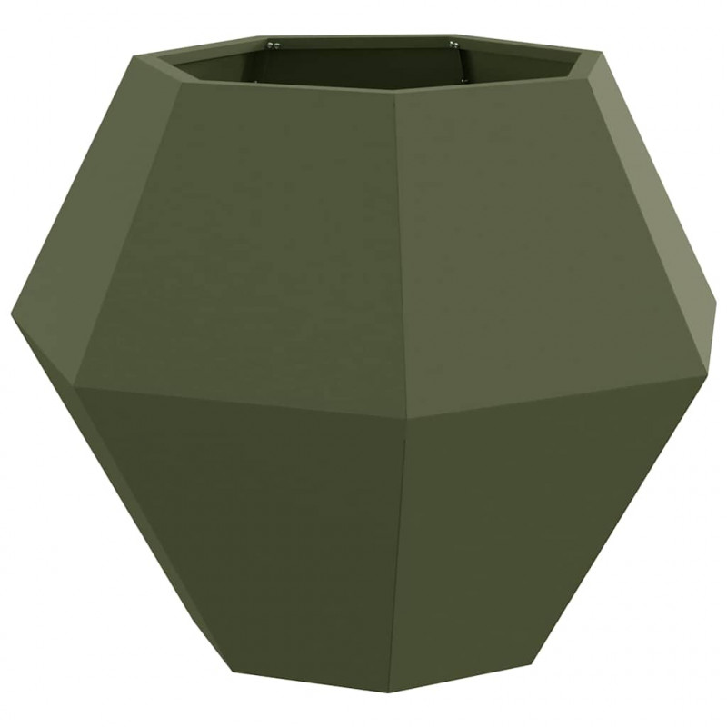 Donica 2 pcs Zielony oliwkowy 75 x 75 x 60 cm Stal
