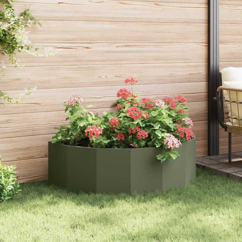 Donica Zielony oliwkowy 120 x 60 x 35 cm Stal