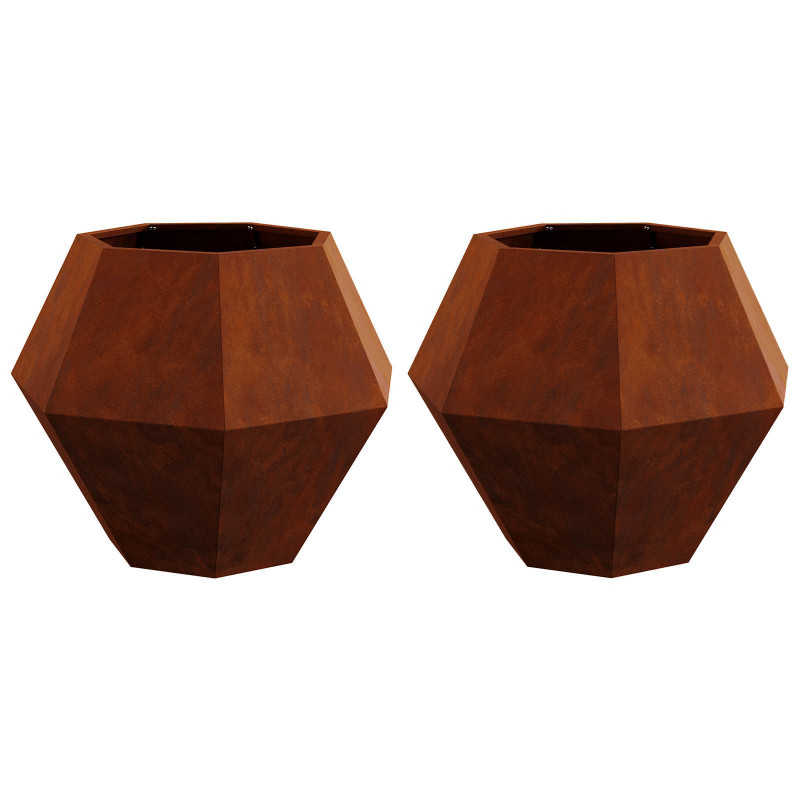 Donica 2 pcs Rdzawy 75 x 75 x 60 cm