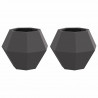 Donica 2 pcs Czarny 50 x 50 x 40 cm Stal