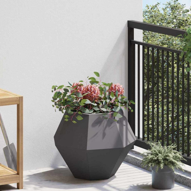 Donica 2 pcs Czarny 50 x 50 x 40 cm Stal