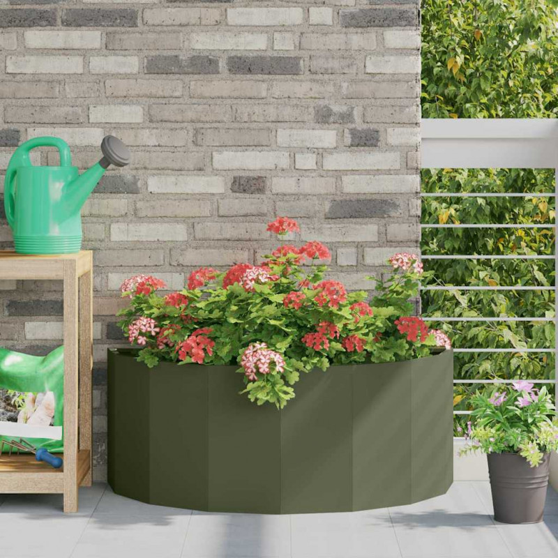 Donica Zielony oliwkowy 90 x 45 x 35 cm Stal