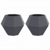 Donica 2 pcs Antracyt 50 x 50 x 40 cm Stal