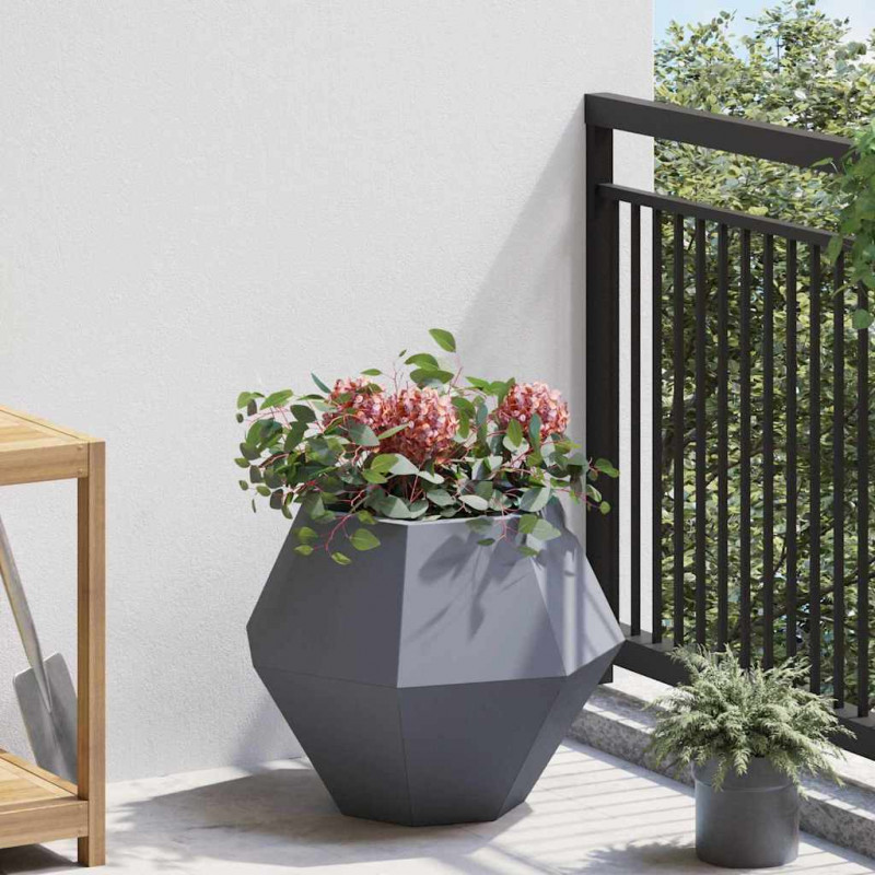 Donica 2 pcs Antracyt 50 x 50 x 40 cm Stal