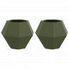 Donica 2 pcs Zielony oliwkowy 50 x 50 x 40 cm Stal