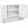 Szafka z lustrem Biały 80 x 17 x 55 cm Materiał drewnopochodny