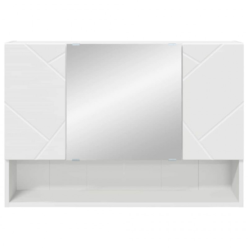 Szafka z lustrem Biały 80 x 17 x 55 cm Materiał drewnopochodny