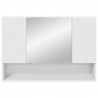 Szafka z lustrem Biały 80 x 17 x 55 cm Materiał drewnopochodny