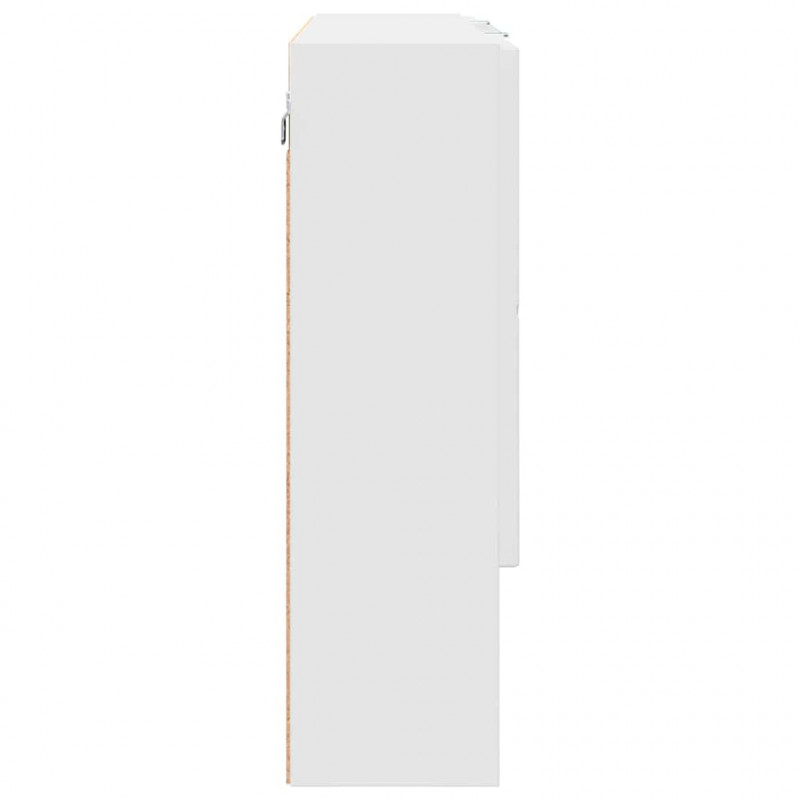 Szafka z lustrem Biały 80 x 17 x 55 cm Materiał drewnopochodny