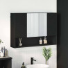 Szafka z lustrem Czarny 80 x 17 x 55 cm Materiał drewnopochodny