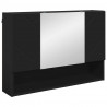 Szafka z lustrem Czarny 80 x 17 x 55 cm Materiał drewnopochodny