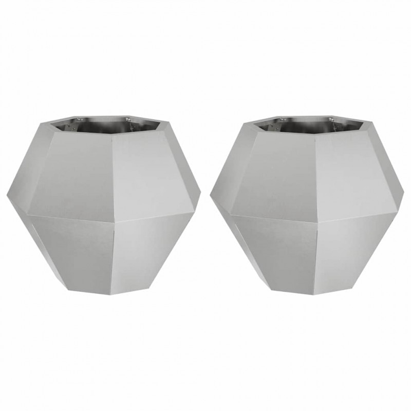 Donica 2 pcs Srebrny 50 x 50 x 40 cm Stal nierdzewna