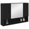Szafka z lustrem Czarny 80 x 17 x 55 cm Materiał drewnopochodny