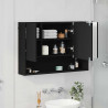 Szafka z lustrem Czarny 80 x 17 x 55 cm Materiał drewnopochodny